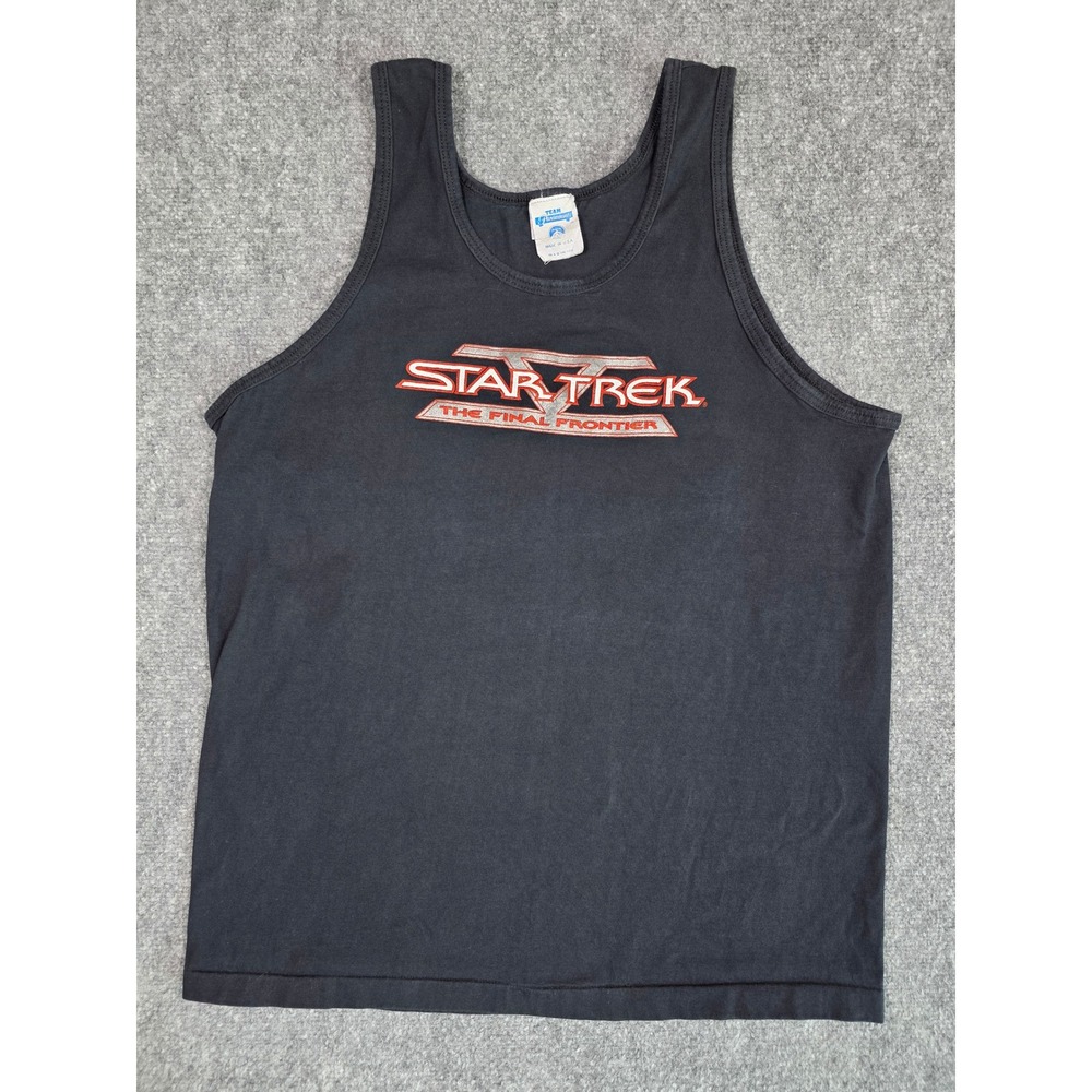 Vintage Star Trek V The Final Frontier Tank Top Mens Extra Large Black 1989 USA